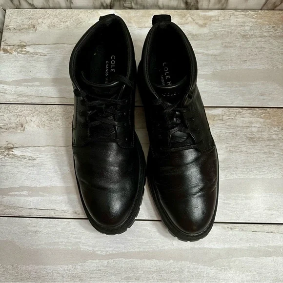 Cole Haan Mens Size 9 Black Leather Tahoe Featherfeel Ankle Lace Up Lug Boots - Picture 11 of 12